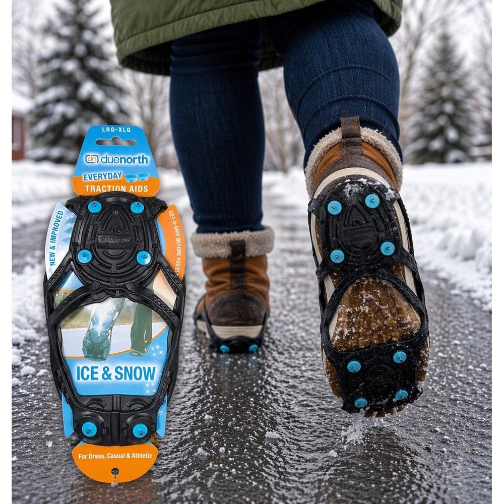 Due North Ice Traction Aids LG/XL Everyday Snow Cleats Shoe Grips NEW